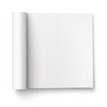 Blank open magazine template, square format.