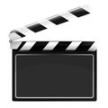 Blank open movie flap object isolated