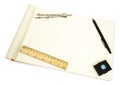 Blank open Notepad for making notes or sketches. Royalty Free Stock Photo