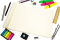 Blank open Notepad for making notes or sketches. Royalty Free Stock Photo