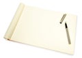 Blank open Notepad for making notes or sketches with stuff Royalty Free Stock Photo