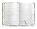 Blank open paper notebook