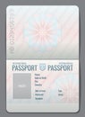 Blank open passport template vector illustration