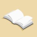 Blank opened book isometric design