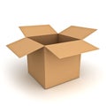 Blank opened cardboard box over white Royalty Free Stock Photo