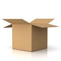 Blank opened cardboard box over white Royalty Free Stock Photo