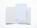 Blank opened folder with document on white Royalty Free Stock Photo