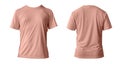 Blank orange clean t-shirt mockup, isolated, front view. Empty tshirt model mock up. Clear fabric cloth for football or style Royalty Free Stock Photo