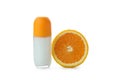 Blank orange deodorant isolated on white background Royalty Free Stock Photo