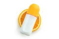 Blank orange deodorant isolated on white background Royalty Free Stock Photo