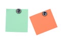 blank orange and green note with magnet