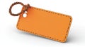 Blank Orange Price Tag with Twine Loop Royalty Free Stock Photo