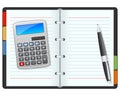 Blank Organizer with Calculator and Pen Royalty Free Stock Photo