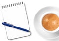 Blank organizer with pen and coffee cup Royalty Free Stock Photo