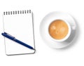 Blank organizer with pen and coffee cup Royalty Free Stock Photo