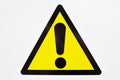 Danger Hazard Triangle Warning Sign Isolated Macro. Royalty Free Stock Photo