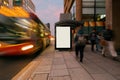 Blank outdoor advertising shelter