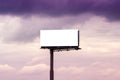 Blank Outdoor Advertsing Billboard Against Cloudy Sky