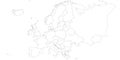 Blank outline map of Europe