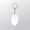 Blank Oval Keychain with Ring and Chain for Key