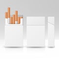 Blank Pack Package Box Of Cigarettes 3D Vector Carton Template For Design. Isolated Illustration