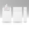 Blank Pack Package Box Of Cigarettes 3D Vector Realistic Mock Up. Product Packing For Design