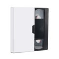 Blank package VHS cassette. Video cassette case mockup. Isolated. Clean Video Home System standard cassette cover box Royalty Free Stock Photo