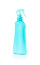 Blank packaging blue spray bottle isolated on white background