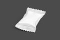 Blank packaging candy palstic sachet isolated on gray