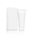 Blank packaging cosmetic tube with box on white background Royalty Free Stock Photo