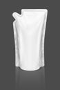 Blank packaging refill pouch isolated on gray background Royalty Free Stock Photo