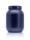 Blank packaging whey protein blue plastic bottle Royalty Free Stock Photo