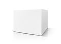 Blank packaging white cardboard box isolated on white background Royalty Free Stock Photo