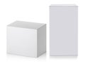 Blank packaging white cardboard box isolated on white background Royalty Free Stock Photo