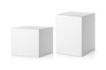 Blank packaging white cardboard box isolated on white background ready Royalty Free Stock Photo