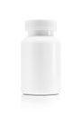 Blank packaging white plastic bottle for supplement product Royalty Free Stock Photo