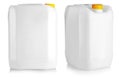 The blank packaging white plastic gallon with yellow cap isolated on white background with clipping path Royalty Free Stock Photo