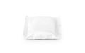 Blank packaging white plastic sachet for soap bar toiletry product design mock-up