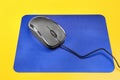 Blank pad and modern computer mouse Royalty Free Stock Photo