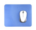 Blank pad and wireless computer mouse Royalty Free Stock Photo