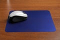 Blank pad and wireless computer mouse Royalty Free Stock Photo