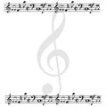 Blank page created with music notes Royalty Free Stock Photo