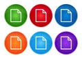 Blank page icon super round button set glass design Royalty Free Stock Photo