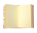 Blank page of note book isolate on white (clipping path) Royalty Free Stock Photo