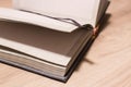 Blank pages in an open notepad close-up Royalty Free Stock Photo