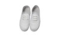 pair of white textile sneakers isolated on white background Royalty Free Stock Photo