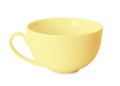 Blank pale yellow cup isolated on white. Mockup for design Royalty Free Stock Photo