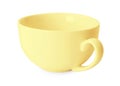 Blank pale yellow cup isolated on white. Mockup for design Royalty Free Stock Photo