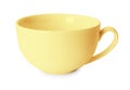 Blank pale yellow cup isolated on white. Mockup for design Royalty Free Stock Photo