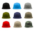 Blank 5 panels jockey camper cap 9 set Royalty Free Stock Photo